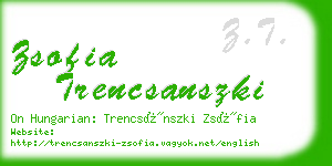zsofia trencsanszki business card